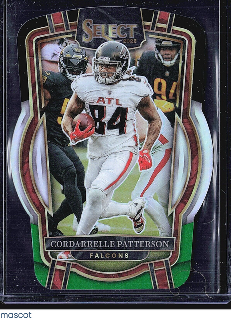 2022 Panini Select Club Level Black & Green Prizm Die-Cut Cordarrelle Patterson
