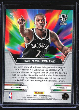 2023-24 Panini Prizm - Instant Impact #10 Dariq Whitehead (RC) Green