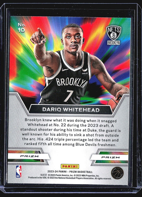 2023-24 Panini Prizm - Instant Impact #10 Dariq Whitehead (RC) Green