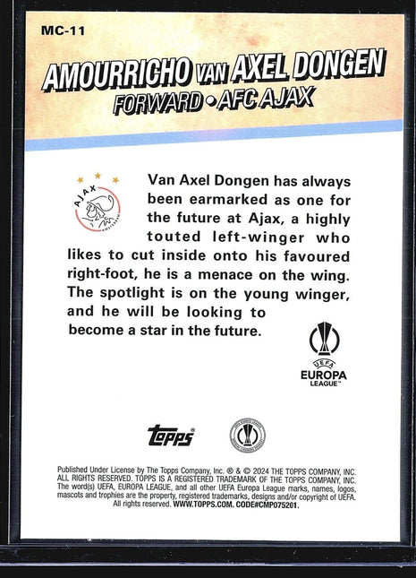 2023-24 Topps Merlin Merlin's Chosen One #MC-11 Amourricho van Axel Dong (RC)