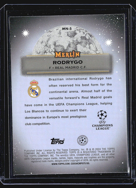2023-24 Topps Merlin UEFA Club Competitions - Mystic Nights #MN-5 Rodrygo