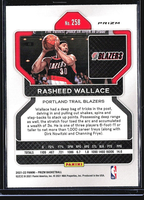 2021-22 Panini Prizm - Ice Prizm #258 Rasheed Wallace