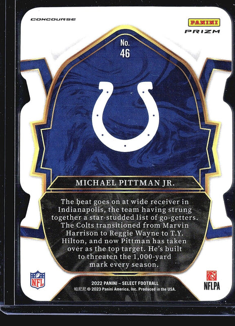 2022 Panini Select - Concourse #46 Michael Pittman Jr. Die Cut