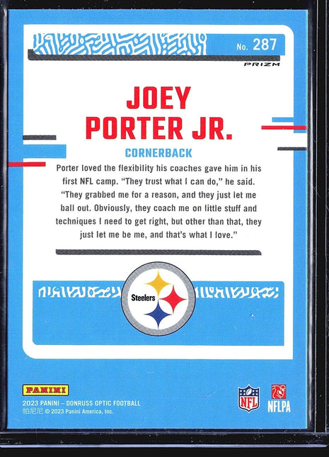 2023 Panini Donruss Optic - Rated Rookie #287 Joey Porter Jr. (RC) Green hyper