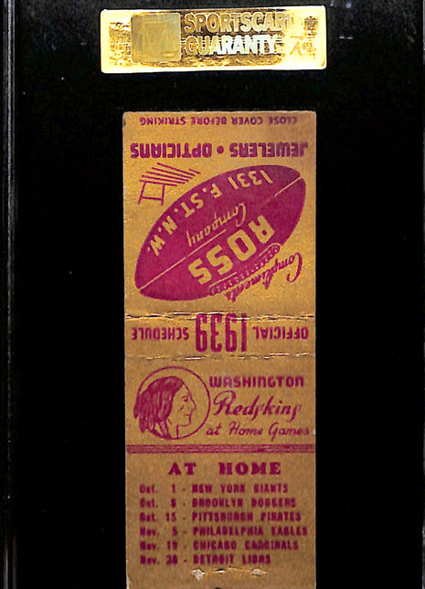 1939 Ross Matchbooks Ray Flaherty SGC 2