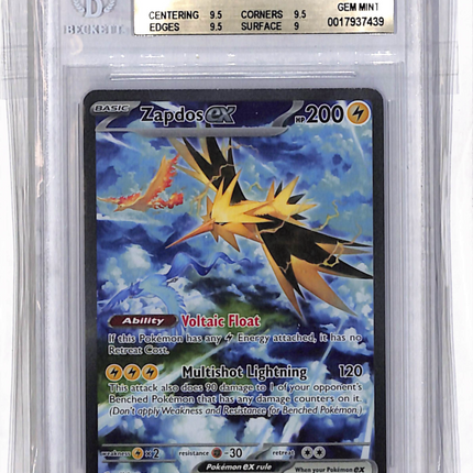 2023 Pokemon Scarlet and Violet 151 Zapdos ex SIR #202 BGS 9.5