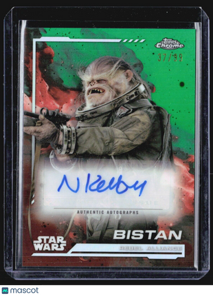 2024 Topps Chrome Star Wars Bistan Nick Kellington Auto Green /99