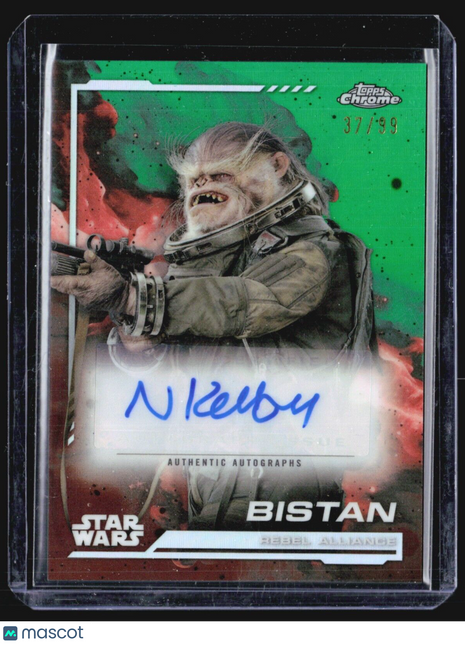 2024 Topps Chrome Star Wars Bistan Nick Kellington Auto Green /99