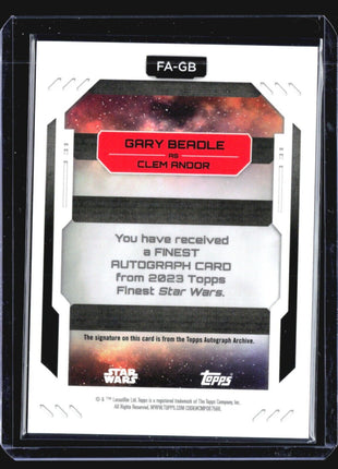 2023 Topps Finest Star Wars Gary Beadle as Clem Andor Auto #f-gbb