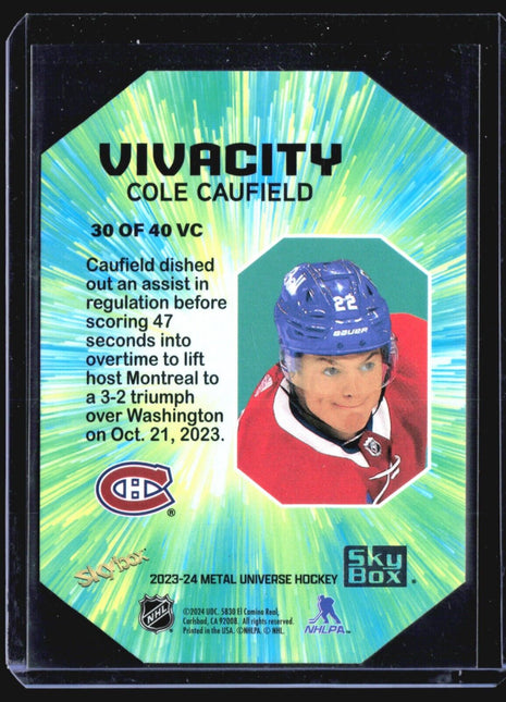 2023-24 Metal Universe Vivacity Cole Caufield #30 case hit sp