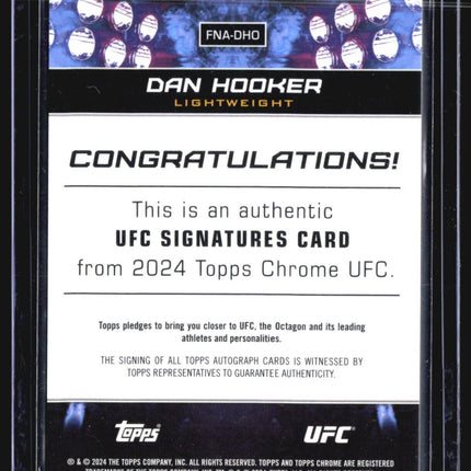 2024 Topps Chrome UFC Gold Refractor Auto /50 #FNA-DHO Dan Hooker (AU)