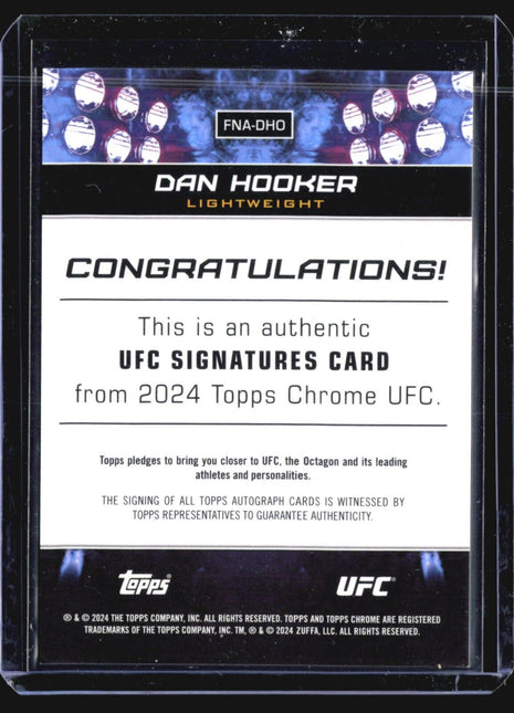 2024 Topps Chrome UFC Gold Refractor Auto /50 #FNA-DHO Dan Hooker (AU)