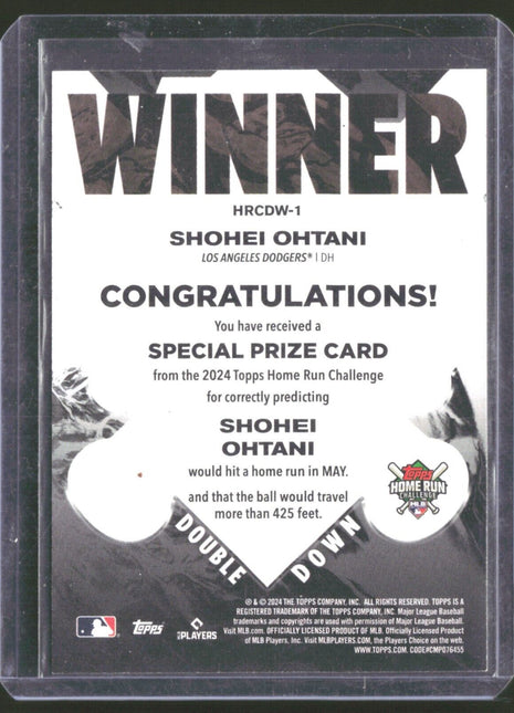 2024 Topps Shohei Ohtani #HRCW-1 Home Run Challenge Winner /70