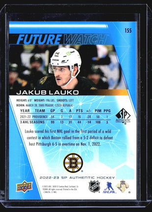 2022-23 SP Authentic - Future Watch Limited Blue #155 Jakub Lauko /399 (RC)