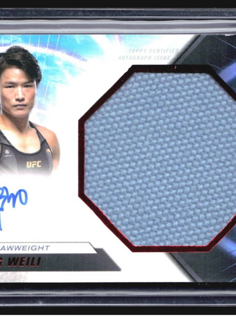 2024 Topps UFC Knockout Zhang Weili Jumbo Fight Mat Relic Auto /25 Red