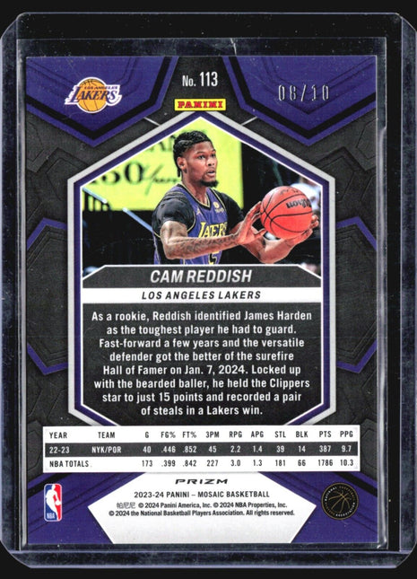 2023-24 Panini Mosaic Neon Green Cam Reddish #113 /10