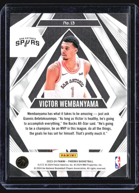 2023-24 Panini Phoenix Paragon Silver Prizm Rc Victor Wembanyama #13