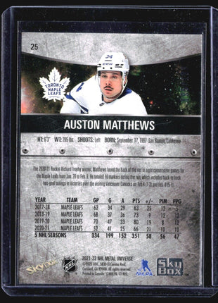 2021-22 Skybox Metal Universe - #25 Auston Matthews Purple /199