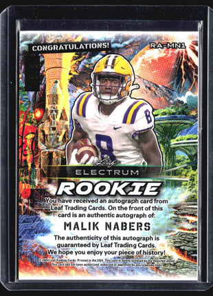 2024 Leaf Electrum Rookie Malik Nabers Auto /5