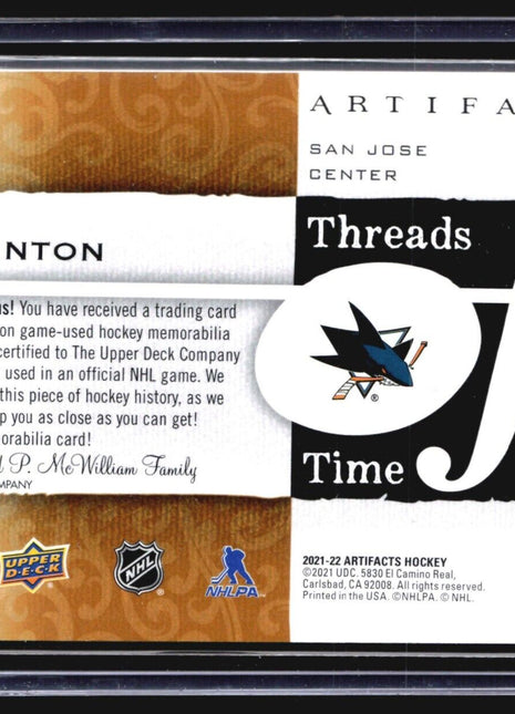 2021-22 Upper Deck Artifacts Threads Time Jersey Joe Thornton #TT-JT