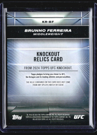 2024 Topps UFC Knockout Brunno Ferreira Rc Relic