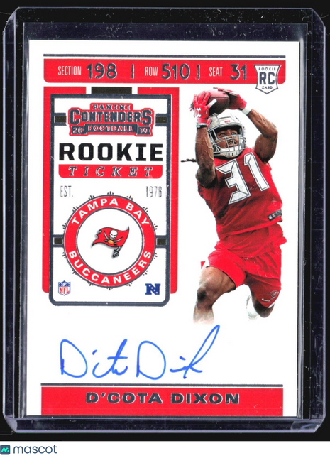 2019 Panini Contenders - Rookie Ticket #255 D'Cota Dixon Rc Auto