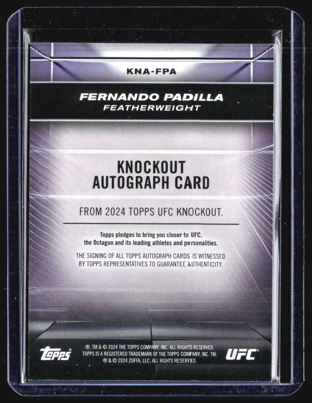 2024 Topps UFC Knockout Rc Auto Fernando Padilla