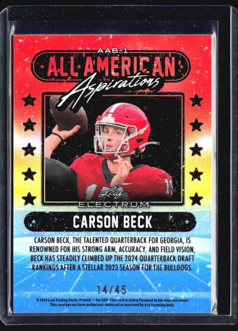 2024 Leaf Electrum All American Carson Beck /45