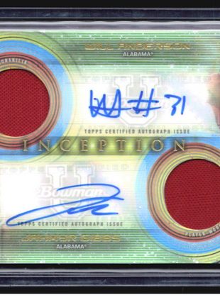 2023 Bowman U Inception Jahmyr Gibbs Will Anderson Dual Rc Patch Auto /99