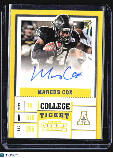 2017 Panini Contenders Draft Marcus Cox #164 College Ticket Auto