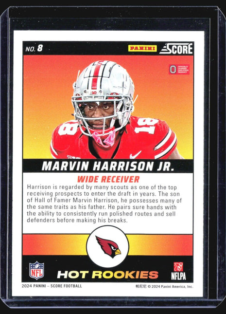 2024 Score - Hot Rookies #8 Marvin Harrison Jr. (RC)