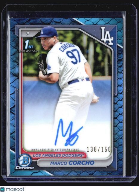 2024 Bowman Chrome - Prospect Auto #CPA-MC Marco Corcho 1st Blue Reptilian /150