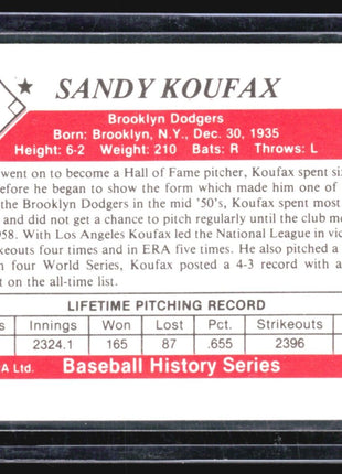 1979 TCMA Baseball History Series the 1950's - #49 Sandy Koufax