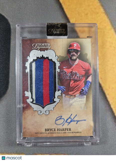 2021 Topps Dynasty Bryce Harper GU Patch Auto /5 Dynastic Data