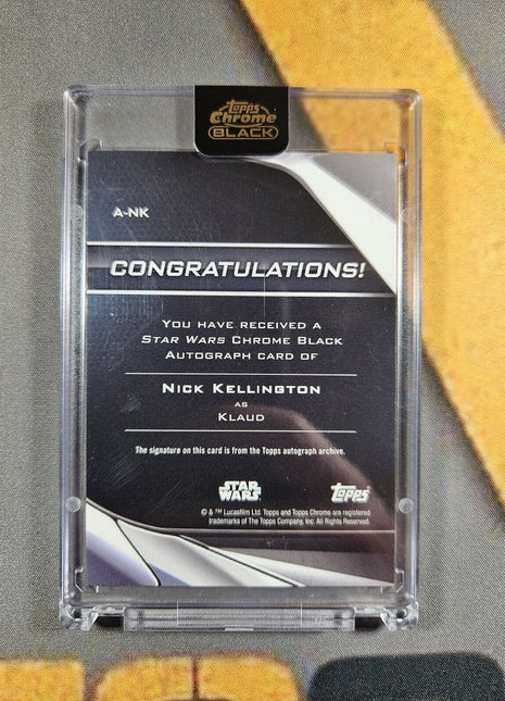 2023 Topps Chrome Black Star Wars Nick Kellington as Klaud Auto