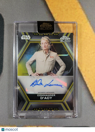 2023 Topps Chrome Black Star Wars Amanda Lawrence Comander D'Acy Gold Auto /50