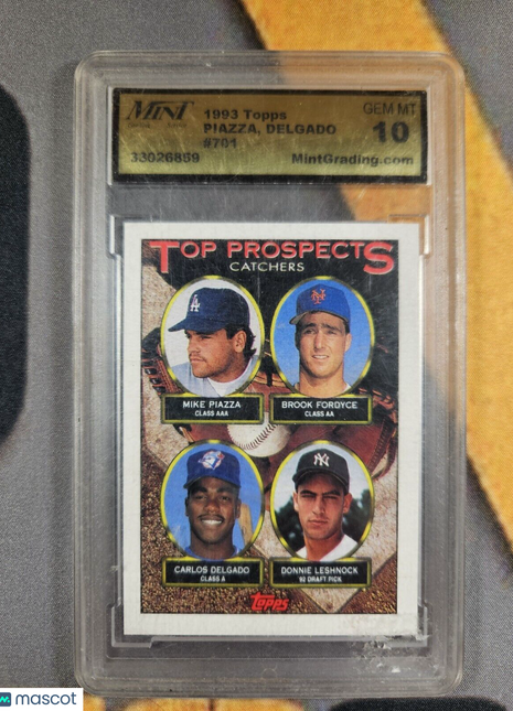 1993 Topps Mike Piazza Carlos Delgado Topps Top Prsopects rc #701 Mint 10