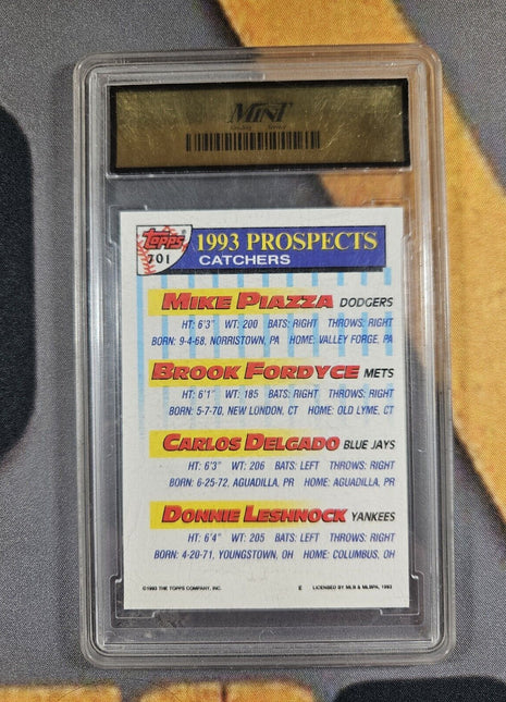 1993 Topps Mike Piazza Carlos Delgado Topps Top Prsopects rc #701 Mint 10
