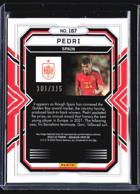 2022-23 Panini Obsidian Pedri #187 /115