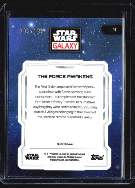 2024 Topps Galaxy Chrome Star Wars Force Awakens Aqua Refactor /199