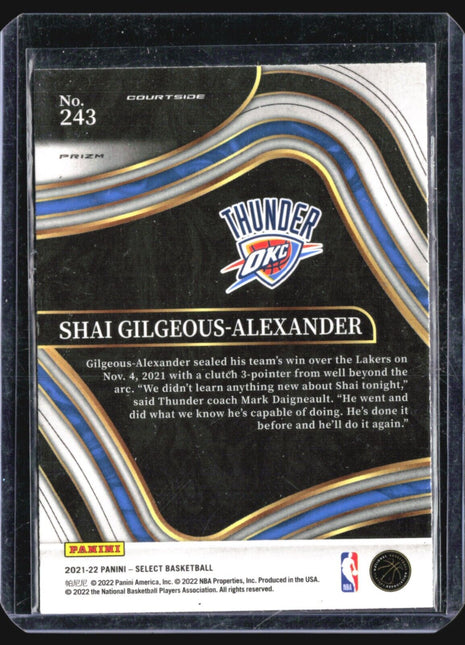 2021-22 Panini Select - Courtside #243 Shai Gilgeous-Alexander Blue Shimmer