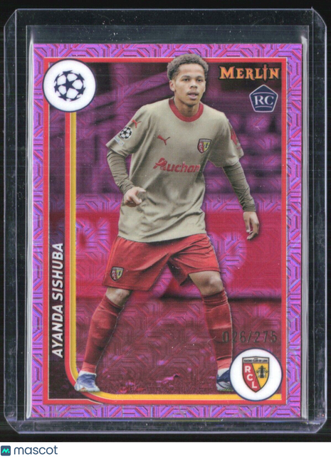 2023-24 Topps Merlin Ayanda Sishuba #136 rc Pink Refractor /275