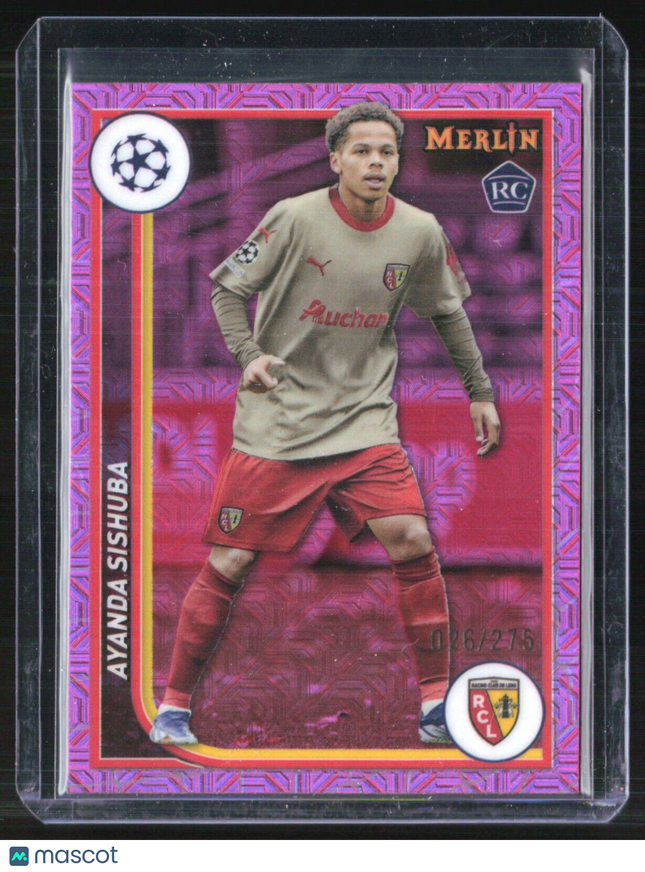 2023-24 Topps Merlin Ayanda Sishuba #136 rc Pink Refractor /275