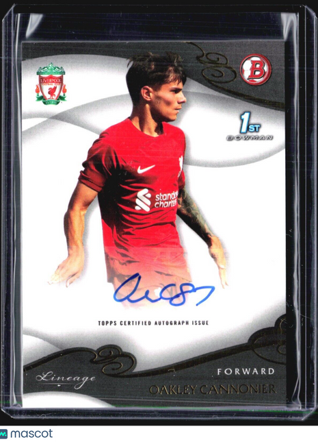 2022-23 Topps Liverpool Lineage Oakley Cannonier #AU-OC 1st Auto