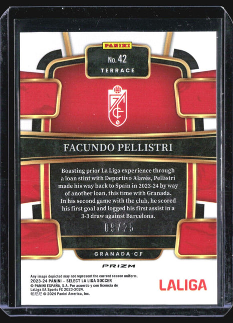 2023-24 Panini Select La Liga - Terrace #42 Facundo Pellistri Zebra /25