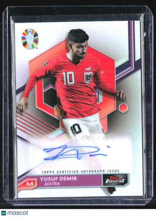 2023 Topps Finest Road to UEFA Euro 2024 - Autographs #BCA-YD Yusuf Demir Auto