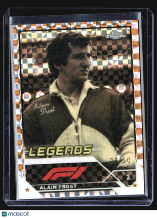 2023 Topps Chrome Formula 1 - F1 Legends #196 Alain Prost Gold Checker /50