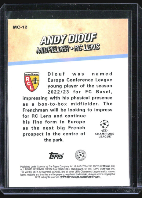 2023-24 Topps Merlin Chosen Ones Andy Diouf #MC-12 Rc