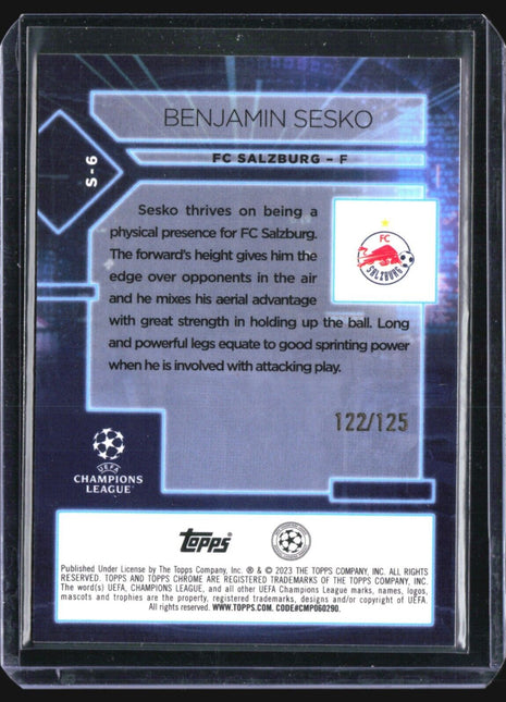 2022-23 Topps Merlin Benjamin Sesko #S-6 Specimen /125