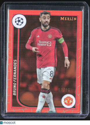 2023-24 Topps Merlin Bruno Fernandes #79 Orange Refractor /25